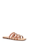 Olivia Miller Heidi Cabochon Stud Slide Sandal In Cognac