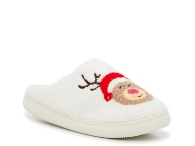 Olivia Miller Holiday Reindeer Slipper In White