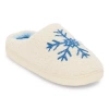 Olivia Miller Holiday Snowflake Womens Slip-on Slippers In White