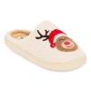 Olivia Miller Holiday Snowflake Womens Slip-on Slippers In White