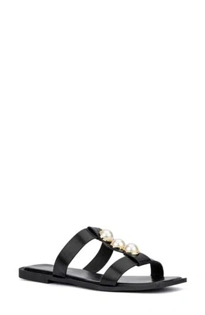 Olivia Miller Isadora Imitation Pearl Sandal In Black