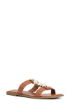Olivia Miller Isadora Imitation Pearl Sandal In Cognac