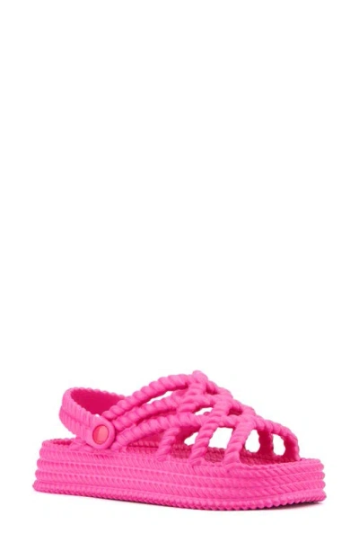 Olivia Miller Jazzy Braid Sandal In Hot Pink