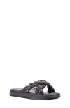 Olivia Miller Kids' Cross Band Slide Sandal In Black