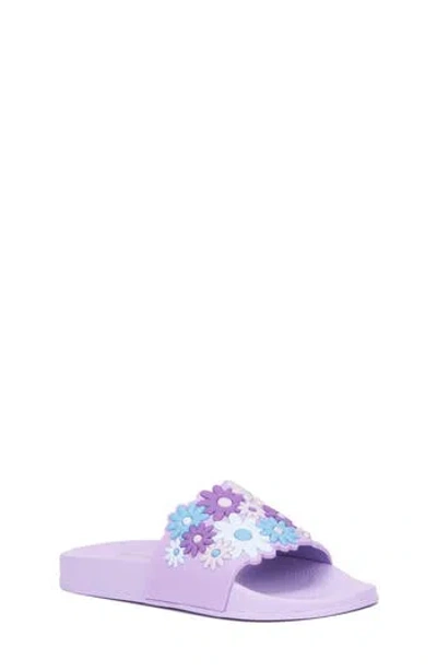 Olivia Miller Kids' Daisy Slide Sandal In Purple