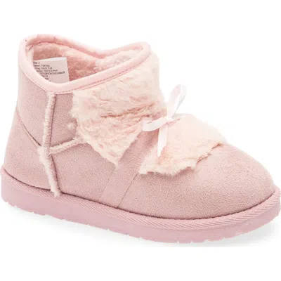 Olivia Miller Kids' Faux Fur Lined Slipper Boot In Pink