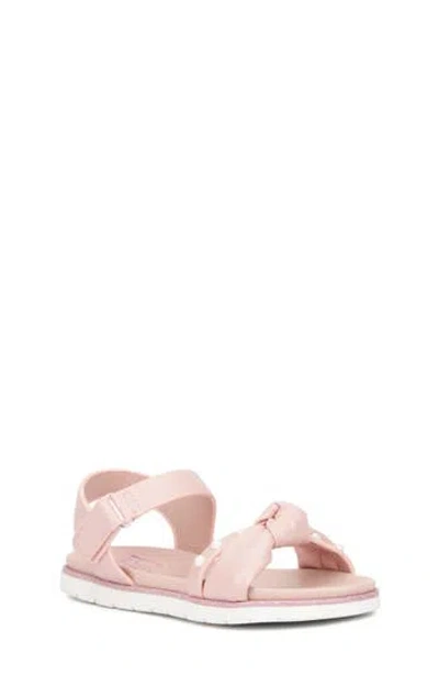Olivia Miller Kids' Faux Pearl Ankle Strap Sandal In Blush