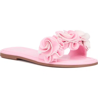 Olivia Miller Kids' Flower Slide Sandal In Pink