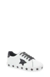 Olivia Miller Kids' Metallic Heart Sneaker In White/black