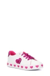 Olivia Miller Kids' Metallic Heart Sneaker In White/fuchsia