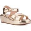 Olivia Miller Kids' Metallic Wedge Sandal In Gold