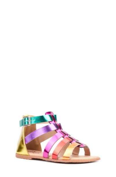 Olivia Miller Kids' Rainbow Metallic Gladiator Sandal