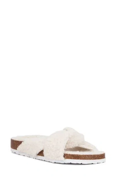 Olivia Miller Lana Faux Shearling Sandal In Ivory