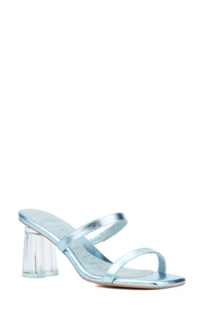 Olivia Miller Lovely Clear Heel Sandal In Blue