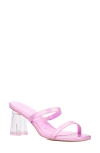 Olivia Miller Lovely Clear Heel Sandal In Neon Pink