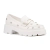 Olivia Miller Luscious Womens Moc Closed Toe Loafers In White