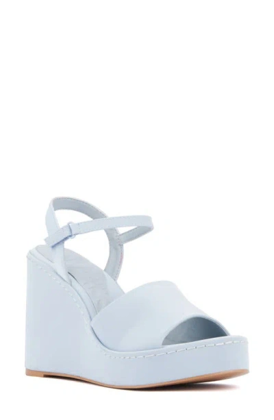 Olivia Miller Magnetic Platform Wedge Sandal In Blue