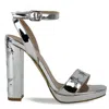 Olivia Miller Manhasset Womens Patent Open Toe Dress Sandals In Animal Print
