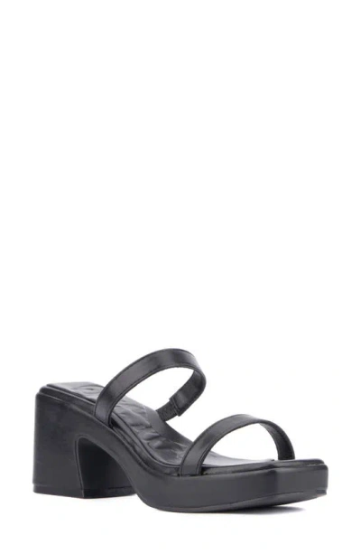 Olivia Miller Savage Block Heel Sandal In Black
