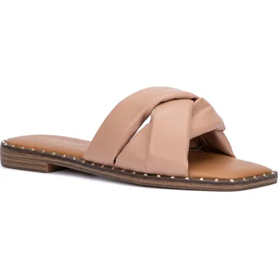 Olivia Miller Selysette Woven Slide Sandal In Beige
