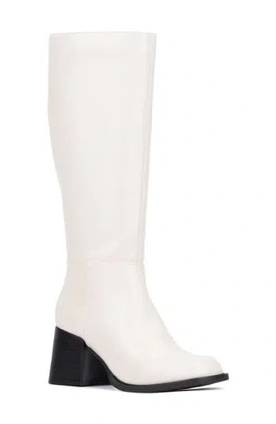 Olivia Miller Sky Knee High Boot In White