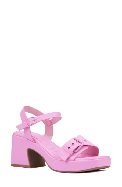 Olivia Miller Slay Block Heel Sandal In Pink