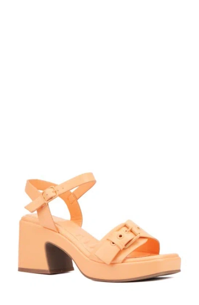 Olivia Miller Slay Block Heel Sandal In Orange