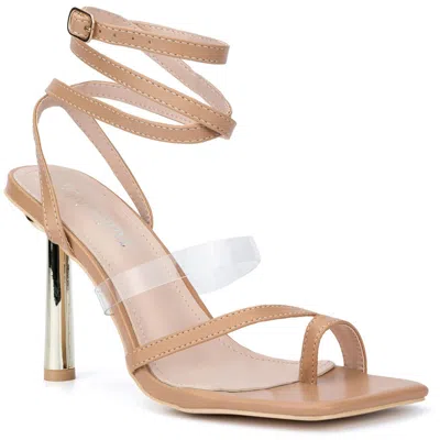 Olivia Miller Sloane Womens Strappy Thong Heels In Brown