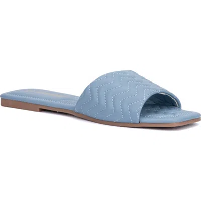 Olivia Miller Sundae Chevron Slide Sandal In Blue