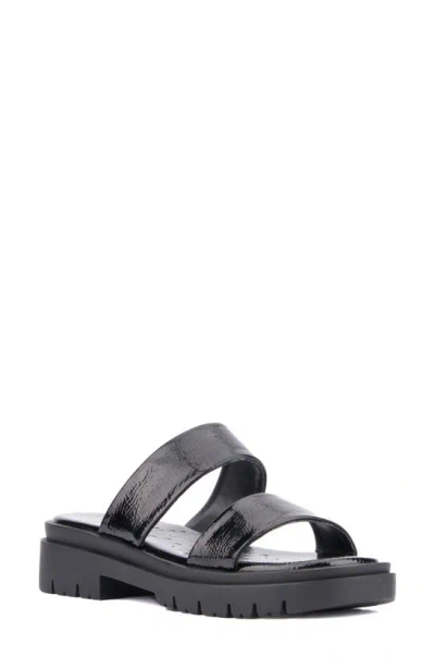 Olivia Miller Tempting Platform Slide Sandal In Black