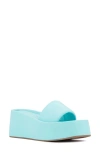 Olivia Miller Uproar Platform Slide Sandal In Light Blue