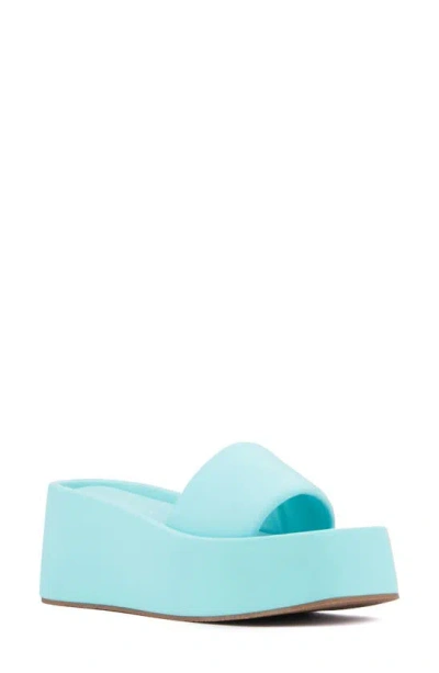 Olivia Miller Uproar Platform Slide Sandal In Light Blue