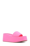 Olivia Miller Uproar Platform Slide Sandal In Neon Pink