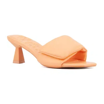 Olivia Miller Womens Allure Heeled Sandals In Orange