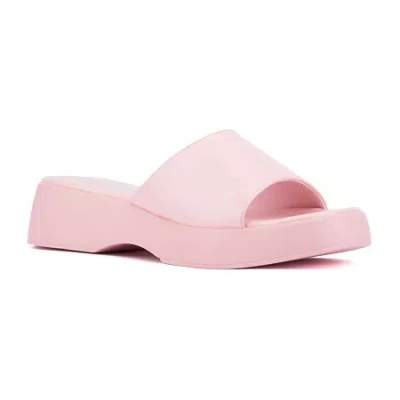 Olivia Miller Womens Ambition Flat Sandals In Pink