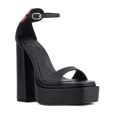 Olivia Miller Womens Amour Heeled Sandals In Black