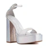 Olivia Miller Womens Amour Heeled Sandals In White