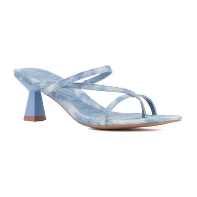 Olivia Miller Womens Angelic Heeled Sandals In Blue