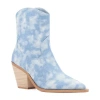 Olivia Miller Womens Blur Stacked Heel Booties In Blue