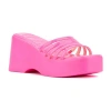 Olivia Miller Womens Dreamer Wedge Sandals In Pink