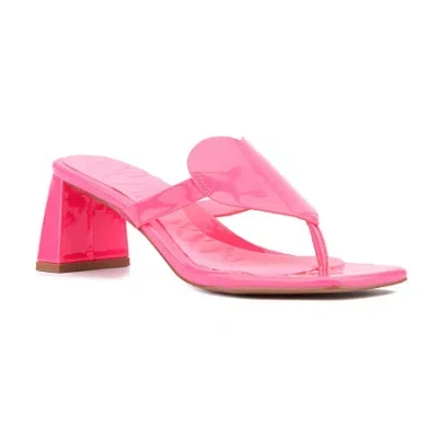 Olivia Miller Womens Lover Gurl Heeled Sandals In Pink