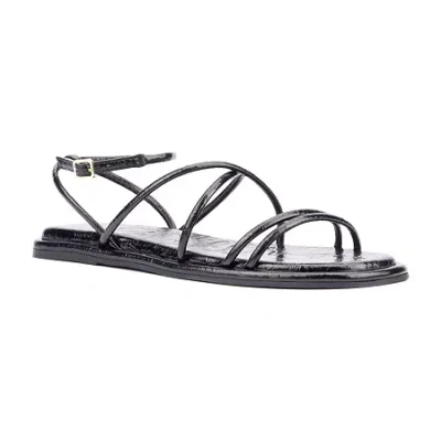 Olivia Miller Womens Public Eye Strap Sandals In Black