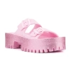 Olivia Miller Womens Sparkles Slide Sandals In Pink
