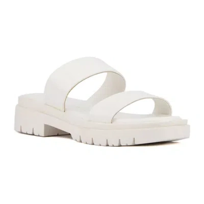 Olivia Miller Womens Tempting Flat Sandals In White