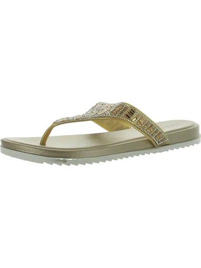 Olivia Miller Womens Thong Casual Thong Sandals In Gold
