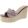 Olivia Miller Womens Woven Slip-on Wedge Heels In Multi