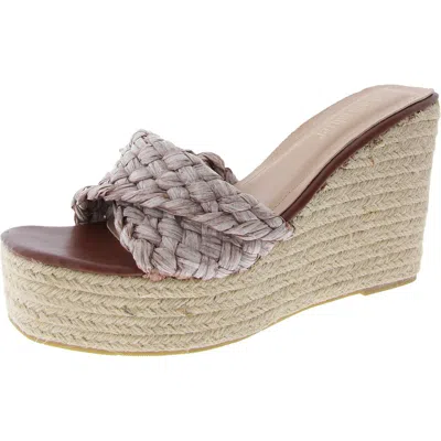 Olivia Miller Womens Woven Slip-on Wedge Heels In Multi