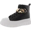 Olivia Miller Womens Zipper Faux Leather Casual And Fashion Sneakers