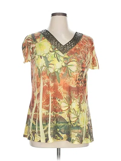 Pre-owned Olivia Paige Short Sleeve Blouse In Orange