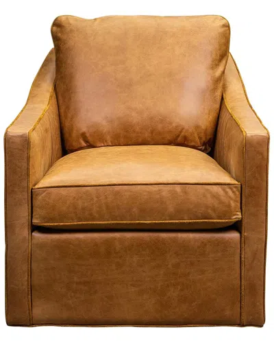 Olivia + Quinn Puzzle Swivel Chair In Brown